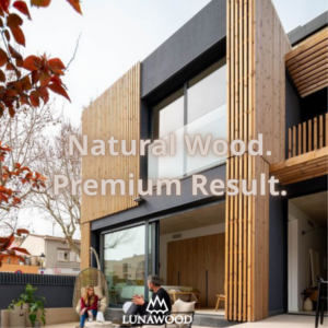 Lunawood Thermowood σε εξωτερική επένδυση πρόσοψης κατοικίας