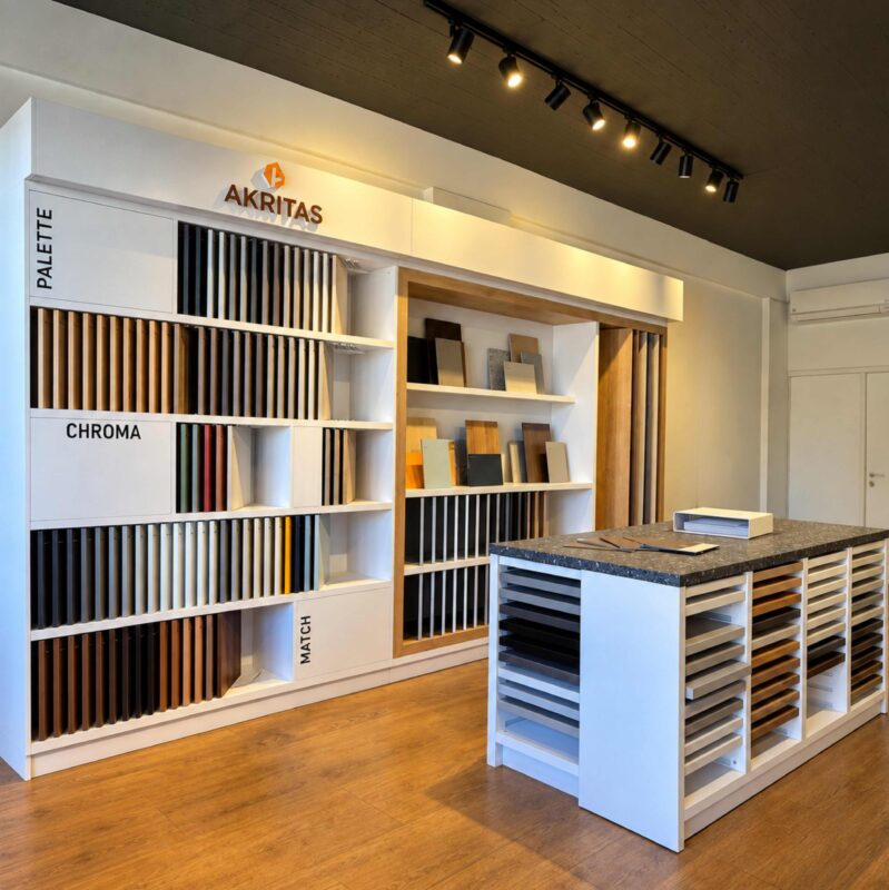 Μελαμίνες και πάγκοι ΑΚΡΙΤΑΣ στο showroom μας στην Παλλήνη